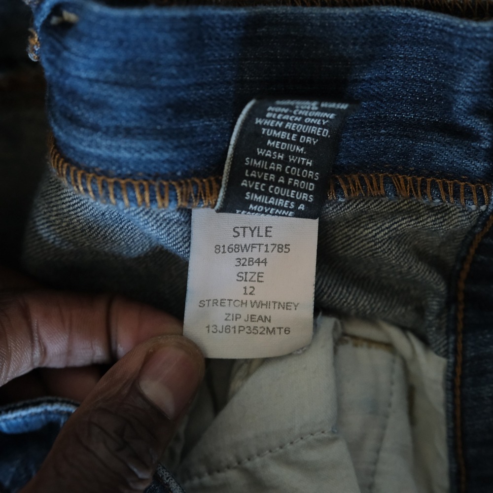 Polo Jeans Co Denim Jeans Women Blue Zip Pocket Y2K Utility 12 Whitney Flare Low - Picture 4 of 11